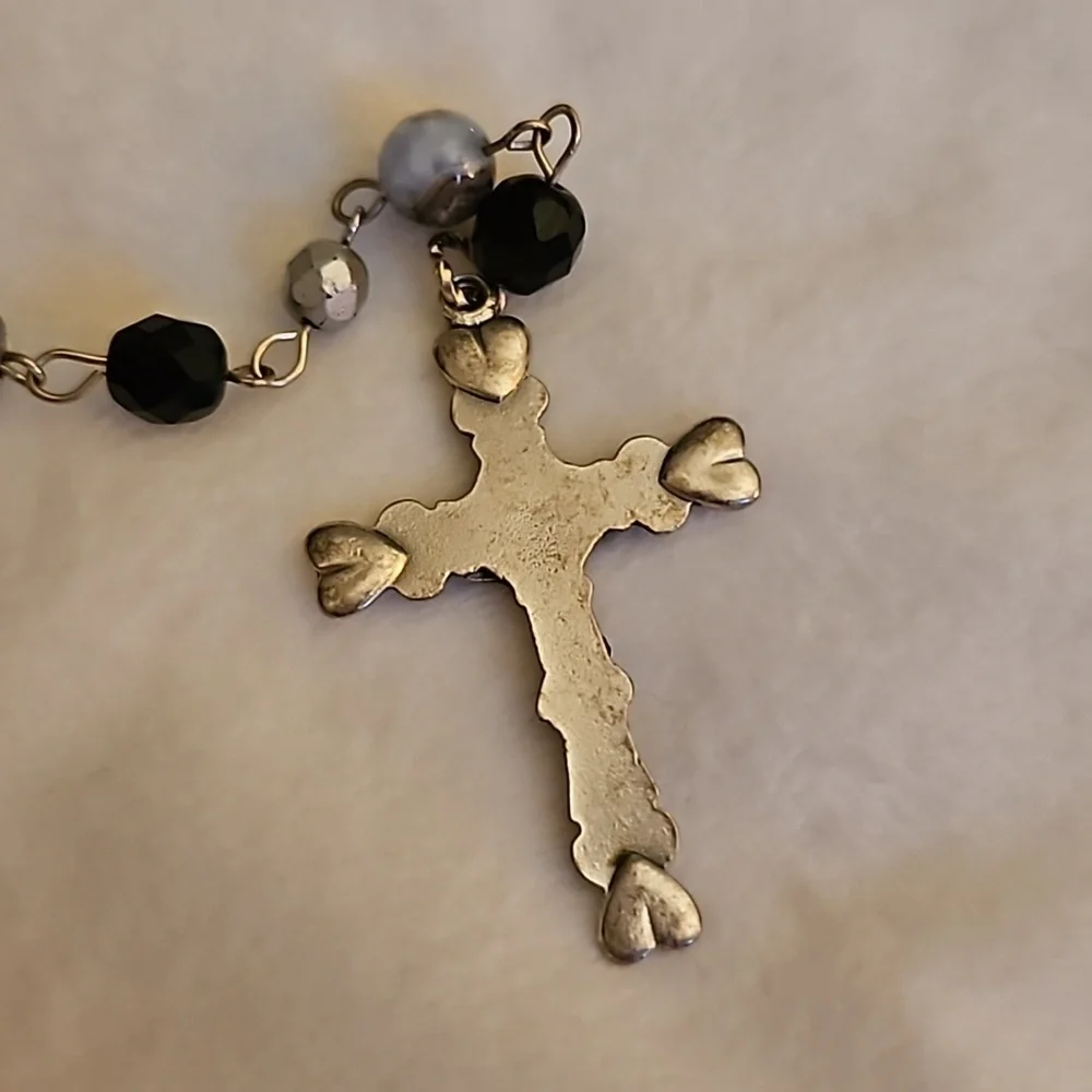 HANDMADE Agate Beaded Unisex Rosary Crucifix Rosary Necklace